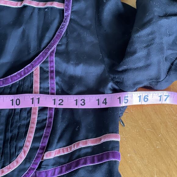 Mango MNG Black Tiered Long Sleeve Ribbon Dress Size XS - Picture 9 of 9